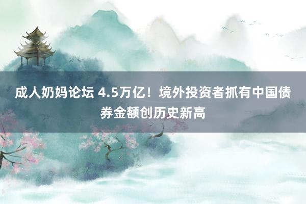 成人奶妈论坛 4.5万亿！境外投资者抓有中国债券金额创历史新高