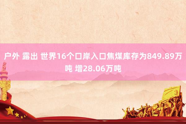 户外 露出 世界16个口岸入口焦煤库存为849.89万吨 增28.06万吨