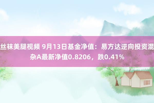 丝袜美腿视频 9月13日基金净值：易方达逆向投资混杂A最新净值0.8206，跌0.41%