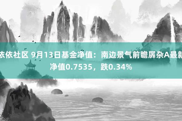 依依社区 9月13日基金净值：南边景气前瞻羼杂A最新净值0.7535，跌0.34%