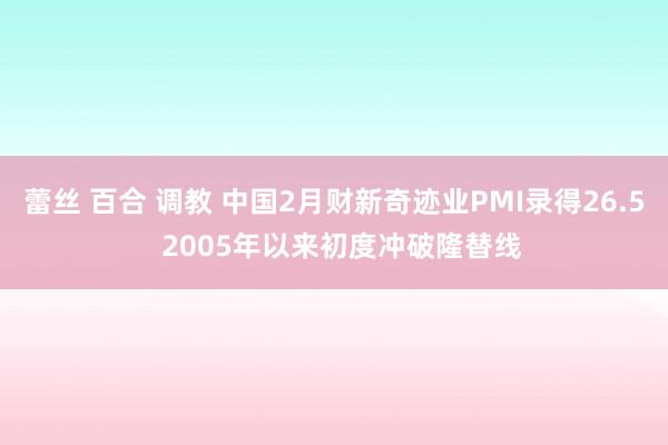 蕾丝 百合 调教 中国2月财新奇迹业PMI录得26.5  2005年以来初度冲破隆替线