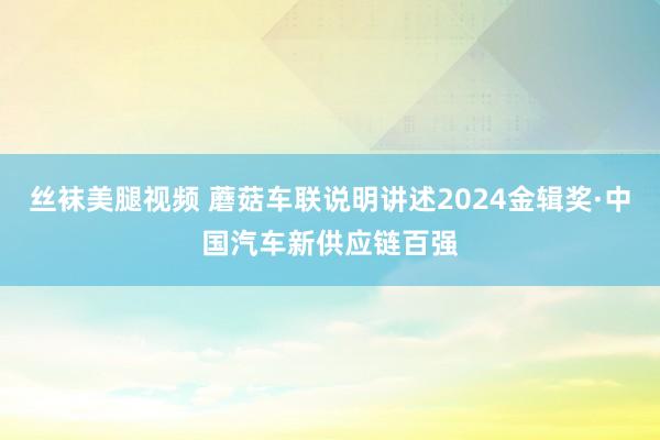 丝袜美腿视频 蘑菇车联说明讲述2024金辑奖·中国汽车新供应链百强