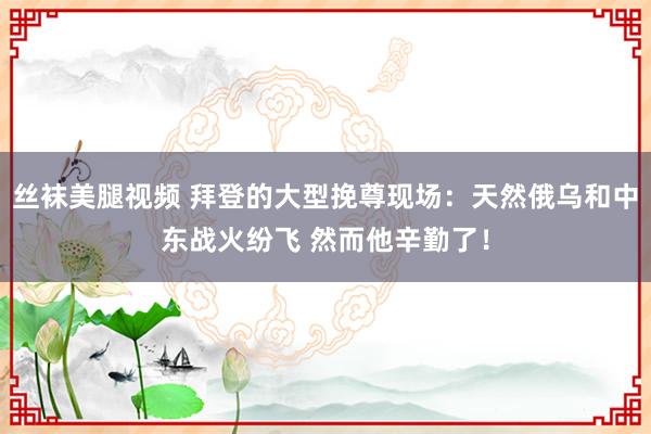 丝袜美腿视频 拜登的大型挽尊现场：天然俄乌和中东战火纷飞 然而他辛勤了！