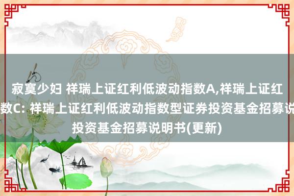 寂寞少妇 祥瑞上证红利低波动指数A,祥瑞上证红利低波动指数C: 祥瑞上证红利低波动指数型证券投资基金招募说明书(更新)