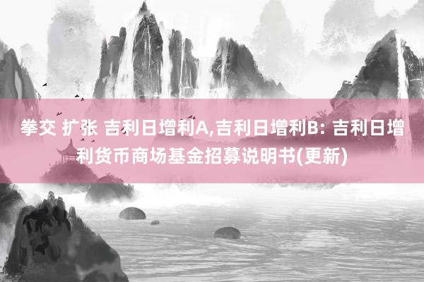 拳交 扩张 吉利日增利A,吉利日增利B: 吉利日增利货币商场基金招募说明书(更新)