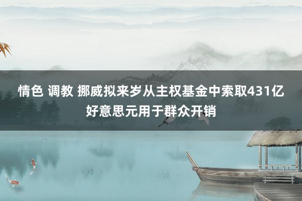 情色 调教 挪威拟来岁从主权基金中索取431亿好意思元用于群众开销