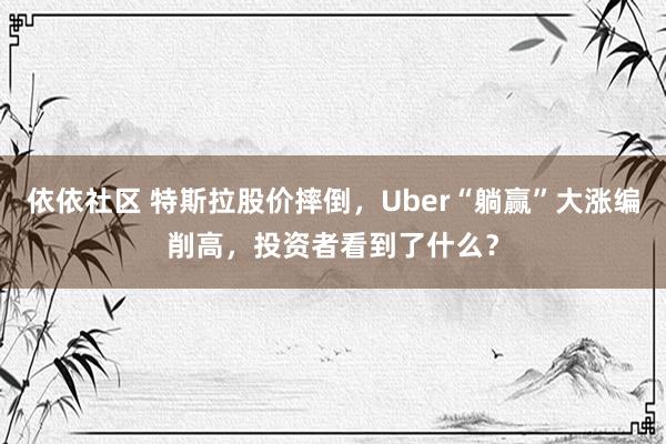 依依社区 特斯拉股价摔倒，Uber“躺赢”大涨编削高，投资者看到了什么？