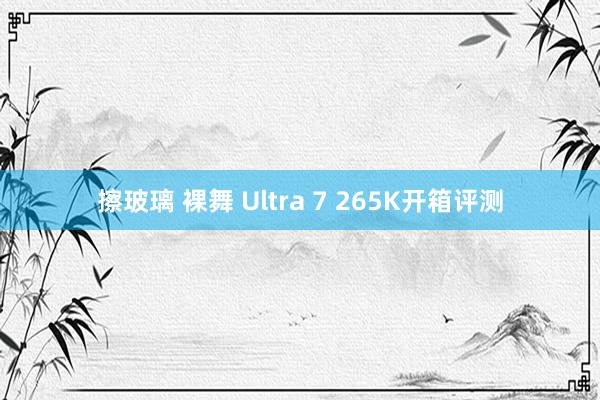 擦玻璃 裸舞 Ultra 7 265K开箱评测