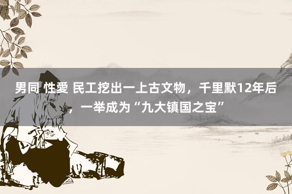 男同 性愛 民工挖出一上古文物，千里默12年后，一举成为“九大镇国之宝”