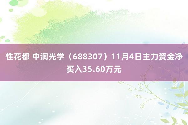 性花都 中润光学（688307）11月4日主力资金净买入35.60万元