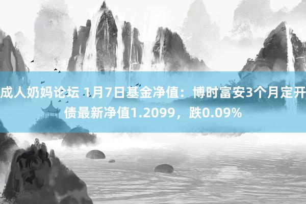 成人奶妈论坛 1月7日基金净值：博时富安3个月定开债最新净值1.2099，跌0.09%