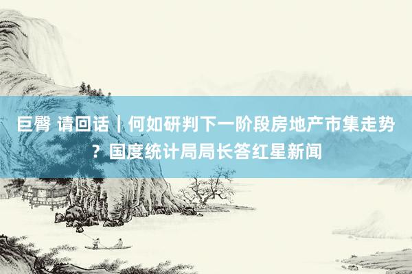 巨臀 请回话｜何如研判下一阶段房地产市集走势？国度统计局局长答红星新闻