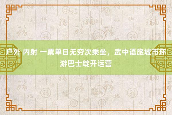 户外 内射 一票单日无穷次乘坐，武中语旅城市环游巴士绽开运营